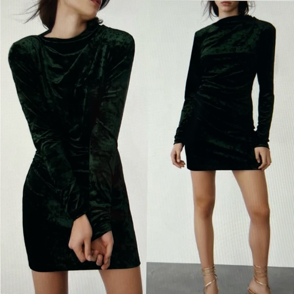 Zara stretchy long sleeve dress, size large